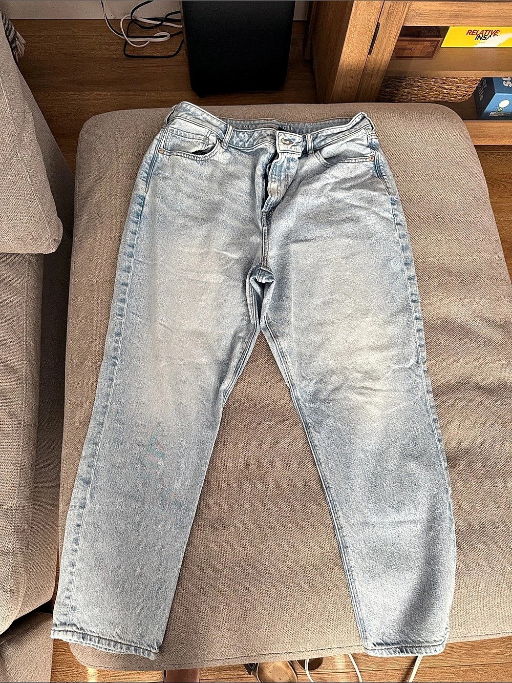 American Eagle STRIGID Baggy cropped  Jeans in Blue Waist 16